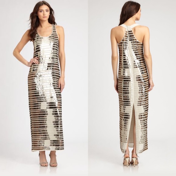 BCBGMaxAzria Dresses & Skirts - BCBGMaxazria Amarel Sequined Maxi Dress